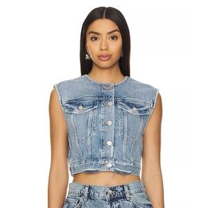 AGOLDE Leo‎ Denim Vest in Fray Size Medium  $268